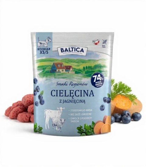 Baltica Smaki Regionów Adult Cielęcina z jagnięciną XS/S 1kg rasy małe