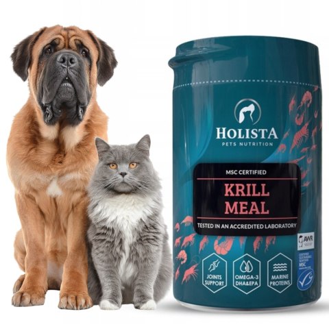HOLISTA KRILL MEAL Kryl Antarktyczny dla Psów i Kotów Omega-3 100g