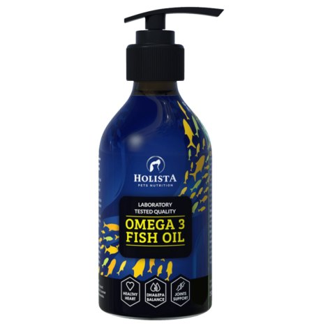 Holista Omega 3 Fish Oil dla psa i kota 250ml skóra, sierść, stawy EPA DHA
