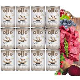 OLLO PLUS KOLAGEN - JELEŃ 12x400g - MONOBIAŁKOWA KARMA MOKRA DLA PSA
