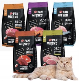 PAN MIĘSKO DUŻY PAKIET PRÓBNY 8kg DLA KOTA WYBREDNEGO 5x1,6KG