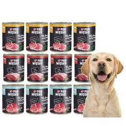 PAN MIĘSKO ZESTAW DLA PSA 12X800 MIX SMAKÓW INDYK Z JELENIEM WIEPRZOWINA
