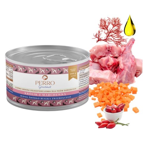 PERRO Gourmet Królik z marchewką dla psów dorosłych 200 g