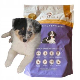 PERRO Karma Bezzbożowa Wołowina z Batatami Junior 1kg dla Psa