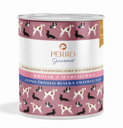 PERRO Karma dla psa Gourmet Królik z marchewką 6x800g