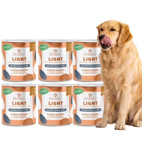 PERRO Light Kaczka z warzywami MONO formuła dla psów dorosłych 6X800g