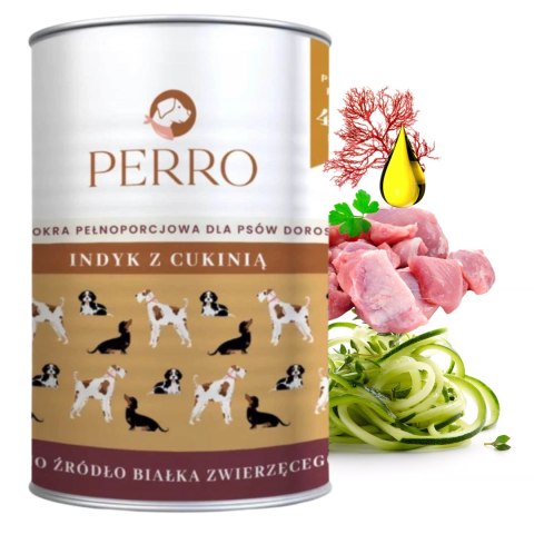 PERRO Mokra Karma dla Psów Dorosłych Indyk z Cukinią 400g