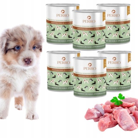 PERRO dla szczeniąt JAGNIĘCINA CUKINIA 6x800 g junior