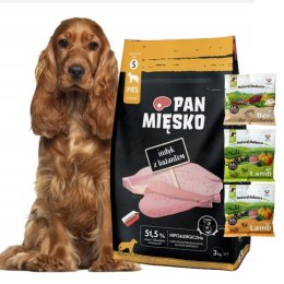 Pan Mięsko Karma PIES indyk z bażantem chrupki S 3kg