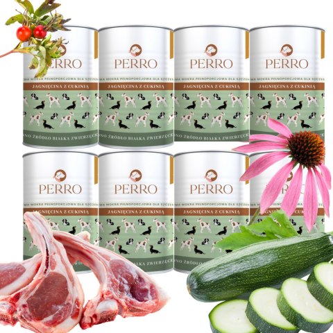 Perro JUNIOR Jagnięcina z cukinią 8x400g dla szczeniąt