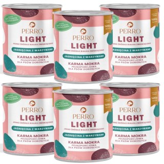 Perro LIGHT JAGNIĘCINA WARZYWA karma mokra dla psa 6X800g
