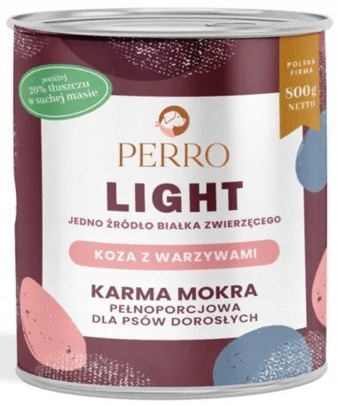 Perro LIGHT KOZA WARZYWA karma mokra dla psa 6x800 G