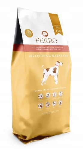 SUCHA KARMA PERRO Bezzbożowa Cielęcina z Batatami Średnie Duże Rasy 1 kg dla