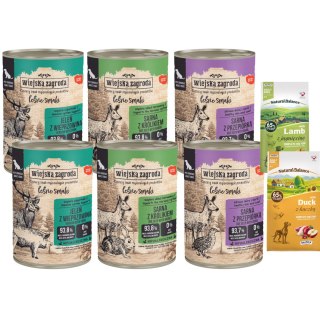 Wiejska Zagroda MIX SMAKÓW 6x400g Wywkintna Hipoalericzna Karma puszki