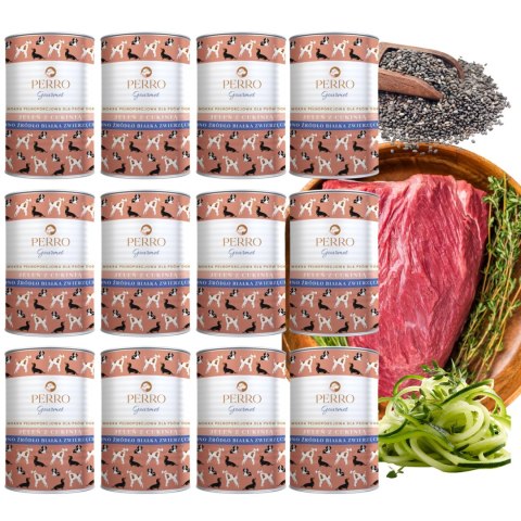 ZESTAW PERRO Gourmet Jeleń z cukinią 12x400g monobiałkowa