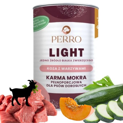 ZESTAW PERRO LIGHT Koza z warzywami monobiałkowa 8X400g