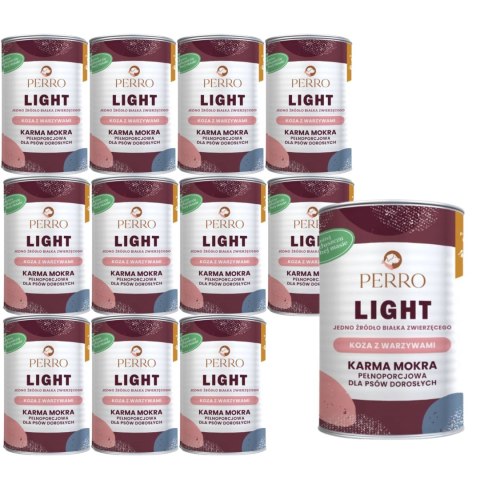 ZESTAW PERRO LIGHT Koza z warzywami monobiałkowa FORMUŁA 12X400g