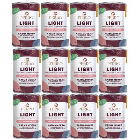 ZESTAW PERRO LIGHT Koza z warzywami monobiałkowa FORMUŁA 12X400g