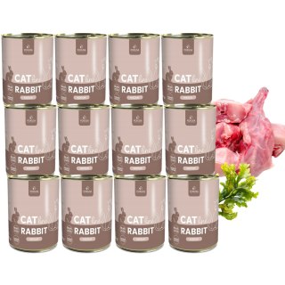 ZESTAW POKUSA CatLine karma mokra Rabbit / Królik 12X400g