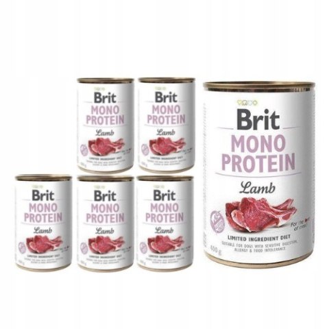 ZESTAW Puszki Brit Mono Protein Lamb zestaw 12x400g