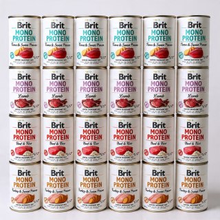 Zestaw Brit Mono Protein MIX 24x400g Karma Mokra Monobiałkowa dla Psa Alergia
