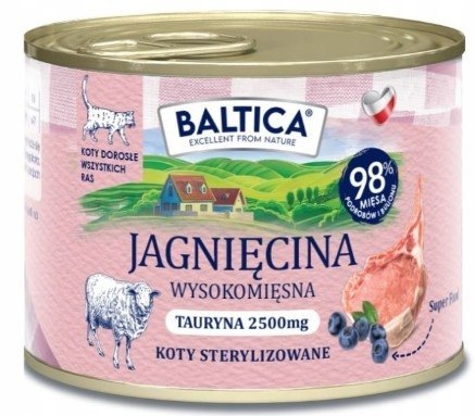 BALTICA Karma Mokra dla Kota Jagnięcina 12x185g