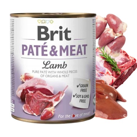 BRIT PATE&MEAT LAMB 800g jagnięcina bezzbożowa serduszka