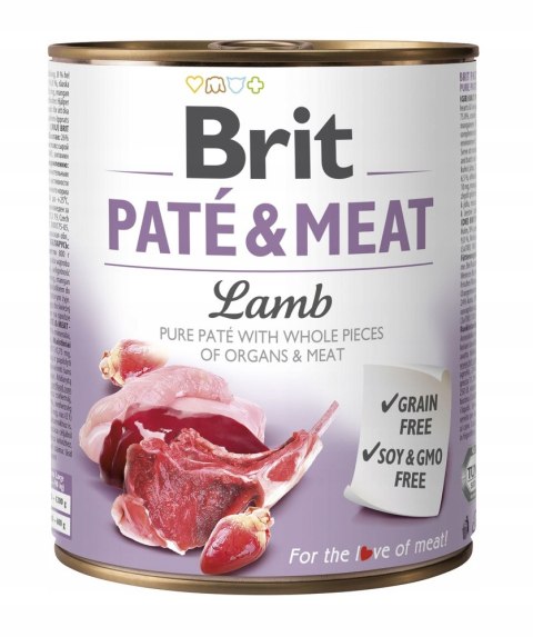 BRIT PATE&MEAT LAMB 800g jagnięcina bezzbożowa serduszka
