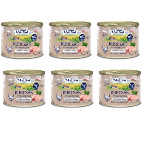 Baltica, Karma mokra dla kota Kurczak, puszka 6x185g