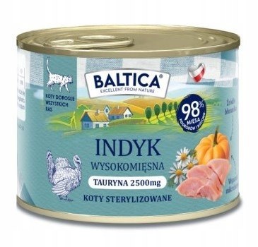 Baltica ZESTAW 6X185G Karma mokra dla kota INDYK monobiałkowa kot dorosły