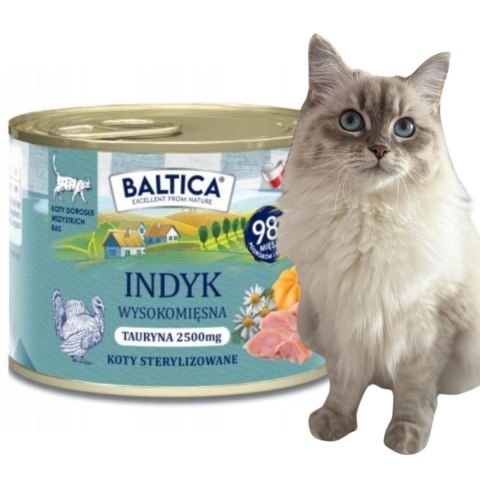 Baltica ZESTAW 6X185G Karma mokra dla kota INDYK monobiałkowa kot dorosły