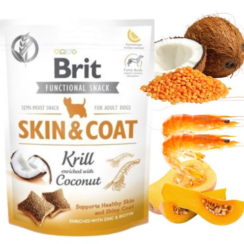 Brit Functional Snack Skin&Coat Krill 150g