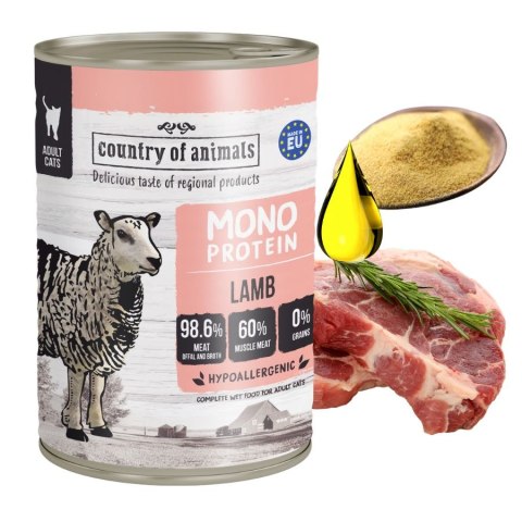 Country of Animals Cat Wet Food Monoprotein Lamb 400g