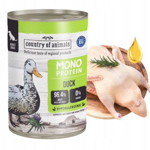 Country of Animals Dog Wet Food Monoprotein Duck 400g