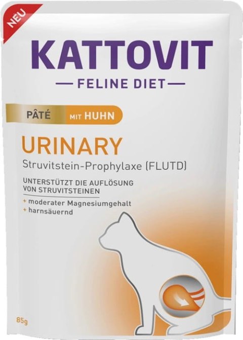 KATTOVIT URINARY PATE KURCZAK - Mokra karma dla kotów na drogi moczowe 85g