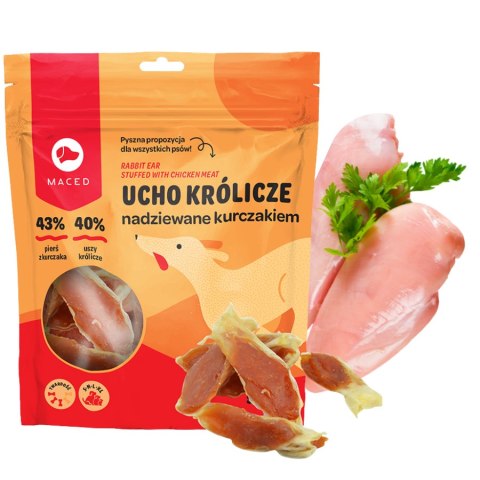 MACED SM UCHO KRÓLICZE NADZIEWANE KURCZAKIEM 500 g naturalne przysmaki