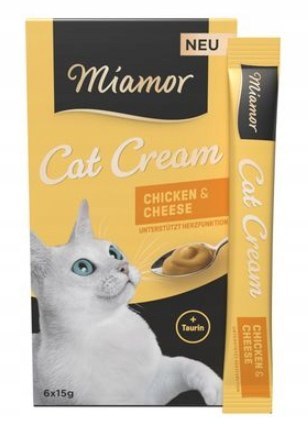 Miamor Cat Cream CHEESE CHICKEN tauryna 6x15g SMAKOŁYK DLA KOTA