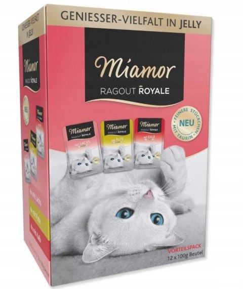 Miamor Ragout Royale Mix Smaków - Indyk, Łosoś, Cielęcina w Galaretce 12x100g