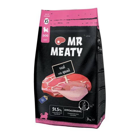 Mr Meaty Dog Puppies Dry Food Veal with Quail XS 3kg