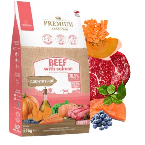 NA WAGĘ Pokusa Puppy BEEF&SALMON 1kg Wołowina i łosoś dla szczeniąt