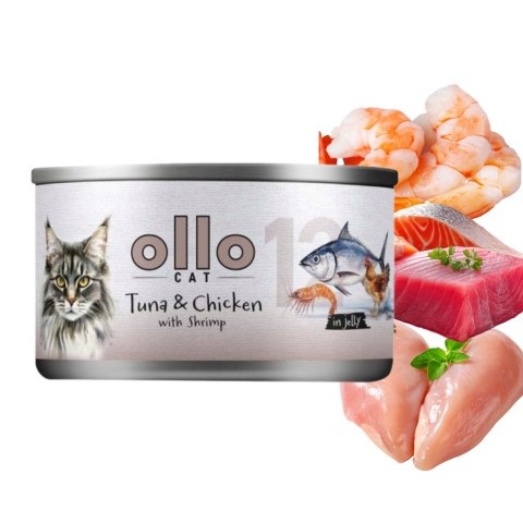 Ollo Cat Tuńczyk Kurczak Krewetki galaretce 70g nr 12