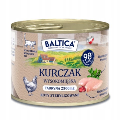 PAKIET Baltica, Karma mokra dla kota Kurczak, puszka 12x185g