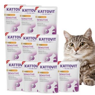 PAKIET Kattovit Sensitive dla wrażliwych kotów Pate Kurczak w pasztecie 10X85g