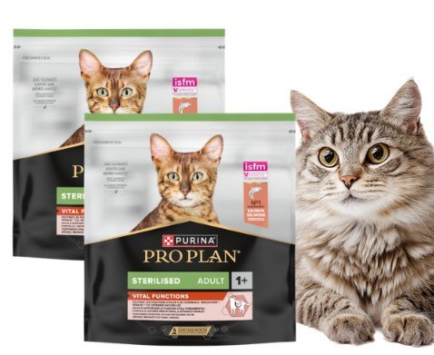 PAKIET PURINA PRO PLAN Sterilised Adult łosoś karma sucha 2X400 g