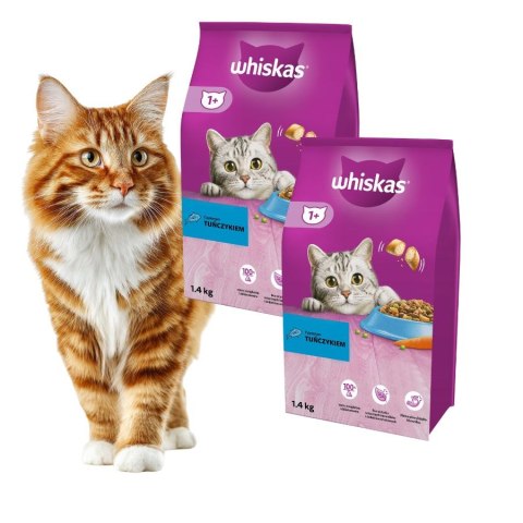 PAKIET Sucha karma dla kota dorosłego Whiskas z tuńczykiem 2X1,4 kg