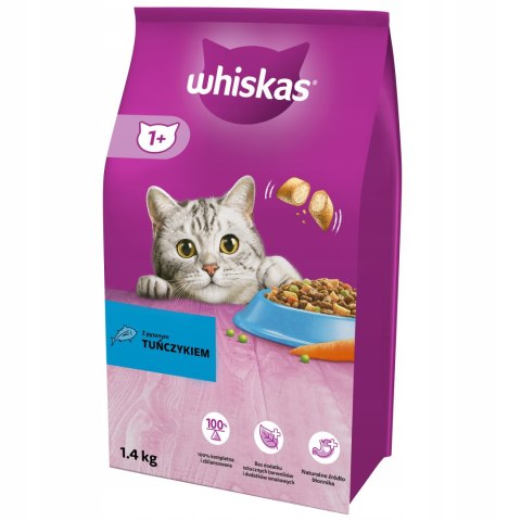 PAKIET Sucha karma dla kota dorosłego Whiskas z tuńczykiem 3X1,4 kg