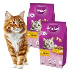 PAKIET Whiskas 1+ Sucha karma z kurczakiem 2X1,4 kg CHICKEN