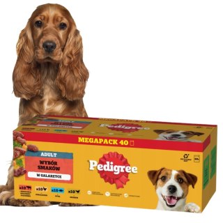 PEDIGREE MOKRA KARMA DLA PSA MIX SMAKÓW W GALARETCE SASZETKI 40 X 100 g