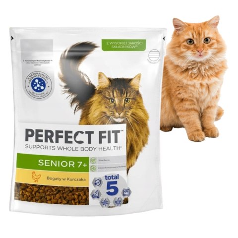 PERFECT FIT SENIOR 7+ 750g SUCHA KARMA Z KURCZAKIEM DLA KOTÓW STARSZYCH