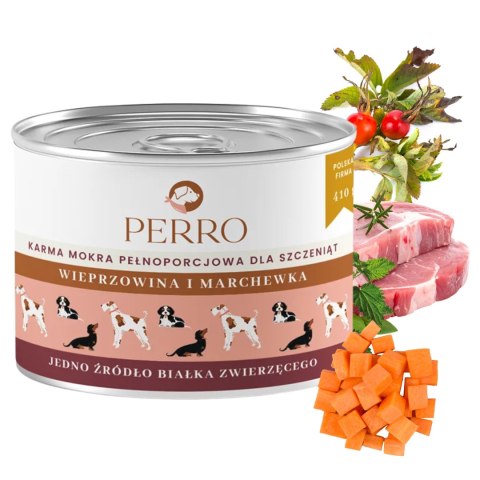 PERRO JUNIOR Wieprzowina i marchewka dla szczeniąt 410g
